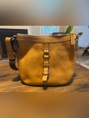 Vintage Coach Ergo Belted Hobo Camel Leather Shoulder Bag 2007